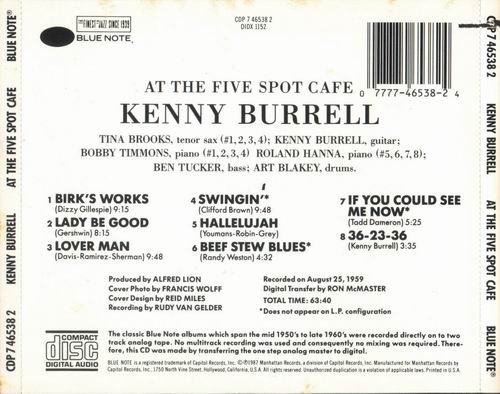 Kenny Burrell - At The Five Spot Cafe (1959) CD Rip