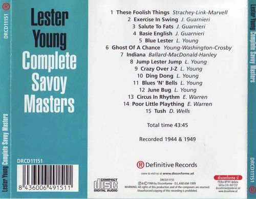 Lester Young - Complete Savoy Masters (1944-1949)