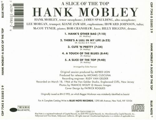 Hank Mobley - A Slice Of The Top (1966) CD Rip