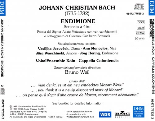 Bruno Weil & Cappella Coloniensis - J. Chr. Bach: Endimione (1999)