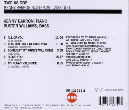 Kenny Barron & Buster Williams - Two as One (1986) CD Rip
