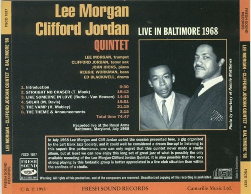 Lee Morgan & The Clifford Jordan Quintet - Baltimore '68 (1968)