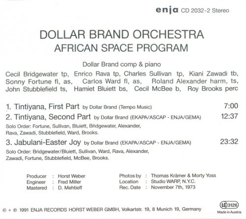 Dollar Brand - African Space Program (1973) [1991] CD Rip