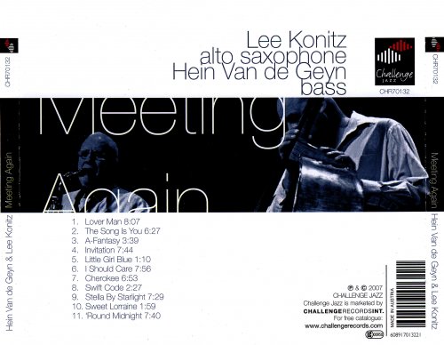 Hein Van De Geyn & Lee Konitz - Meeting Again ( 2006), 320 Kbps