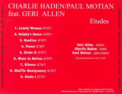 Charlie Haden, Paul Motian, Geri Allen - Etudes (1987)