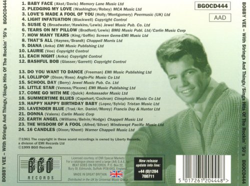 Bobby Vee - With Strings & Things / Hits Of The Rockin` `50`S (1999)