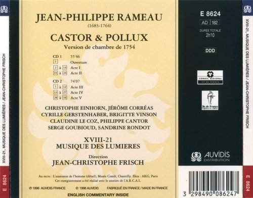 Jean-Christophe Frisch & Musique des Lumieres XVIII-21 - Rameau: Castor & Pollux (1998)