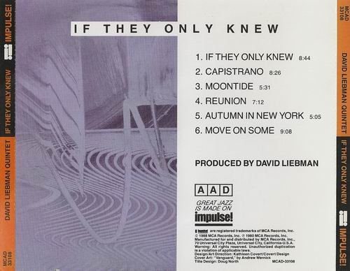 David Liebman Quintet - If They Only  Knew (1980) CD Rip