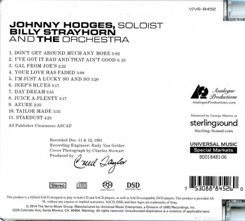 Johnny Hodges - Johnny Hodges With Billy Strayhorn And The Orchestra (1962) [2014 SACD]