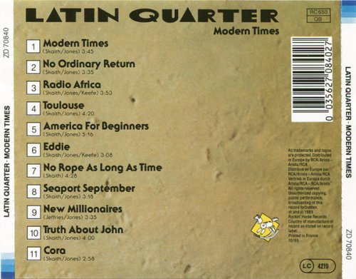 Latin Quarter - Modern Times (1985)