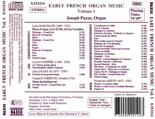 Joseph Payne - Early French Organ Music Vol.1 (1995)