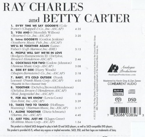 Ray Charles And Betty Carter - Ray Charles And Betty Carter (1961) [2012] Hi-Res