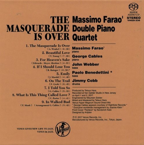 The Massimo Farao' Double Piano Quartet - The Masquerade Is Over (2017) [SACD]