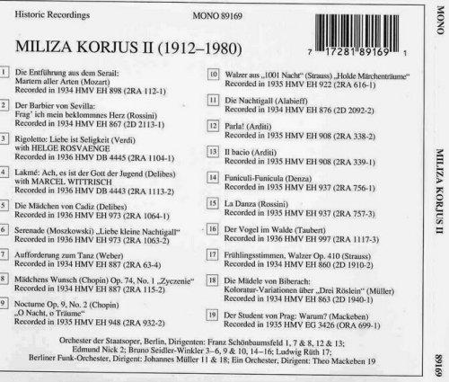 Miliza Korjus - Lebendige Vergangenheit: Miliza Korjus II (1999)