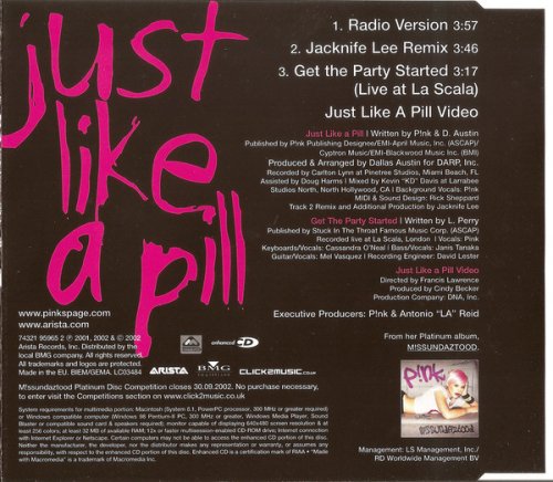 Pink - Just Like A Pill (Enhanced CDS) (2002)