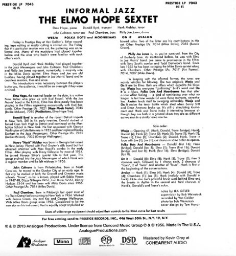 The Elmo Hope Sextet -  Informal Jazz (1956) [2013 SACD]