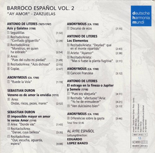 Al Ayre Espanol - Barroco Español, Vol. 2: Ay Amor - Zarzuelas