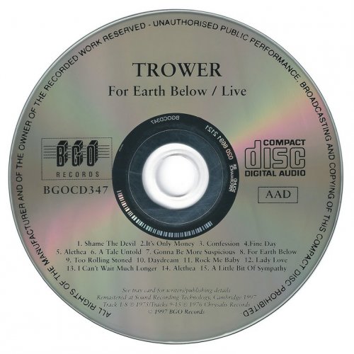 Robin Trower - For Earth Below / Live (1975/1976) {1997, Remastered}