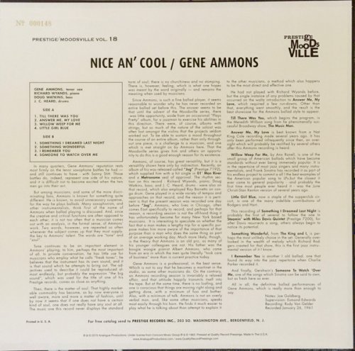 Gene Ammons - Nice An' Cool (1961) [2017 Vinyl]