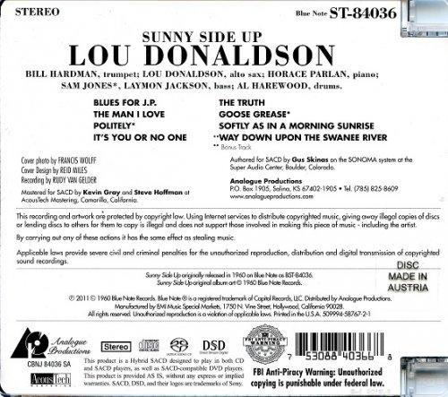 Lou Donaldson - Sunny Side Up (1960) [2011 SACD]