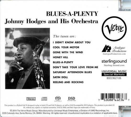 Johnny Hodges And His Orchestra - Blues-A-Plenty (1958) [2014 SACD]