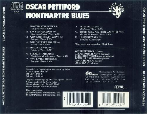 Oscar Pettiford - Montmartre Blues (1989) CD Rip