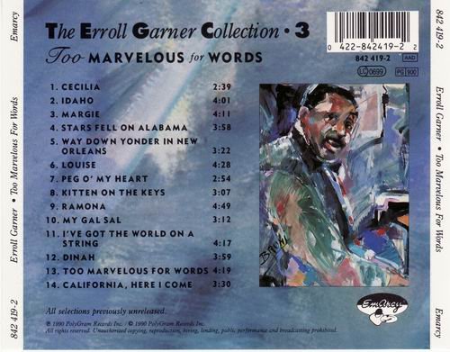 Erroll Garner - Too Marvelous For Words (1954)