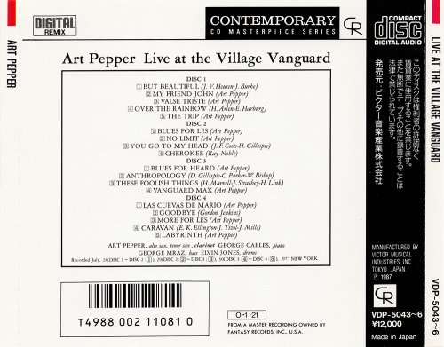 Art Pepper - Live At The Village Vanguard (1987)