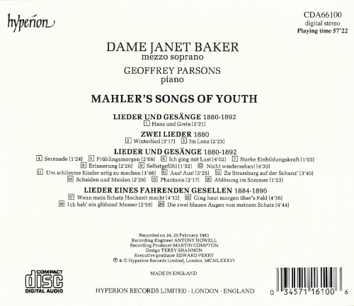 Janet Baker, Jeoffrey Parsons - Mahler's Songs Of Youth (1986)