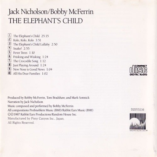 Bobby McFerrin & Jack Nicholson - The Elephant's Child (1987)