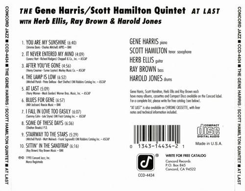 The Gene Harris, Scott Hamilton Quintet - At Last (1990)