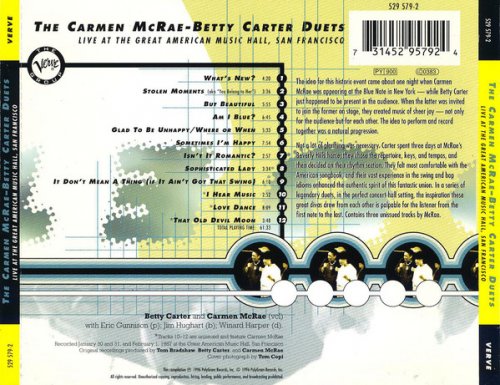 Carmen McRae, Betty Carter - The Carmen McRae-Betty Carter Duets (1996)