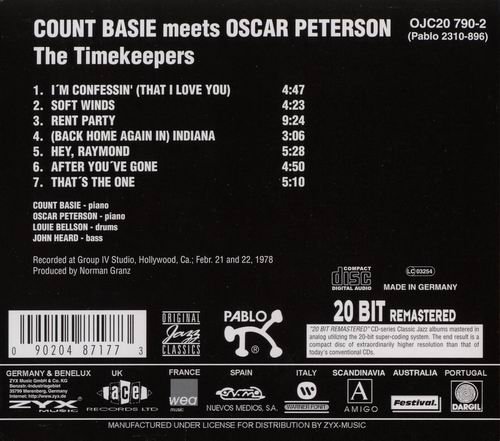 Count Basie & Oscar Peterson - The Timekeepers (1978)