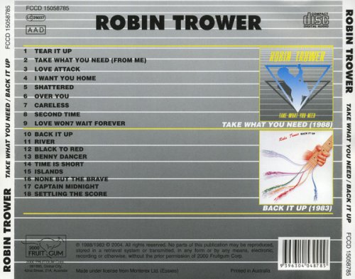 Robin Trower ‎- Take What You Need / Back It Up (2004)