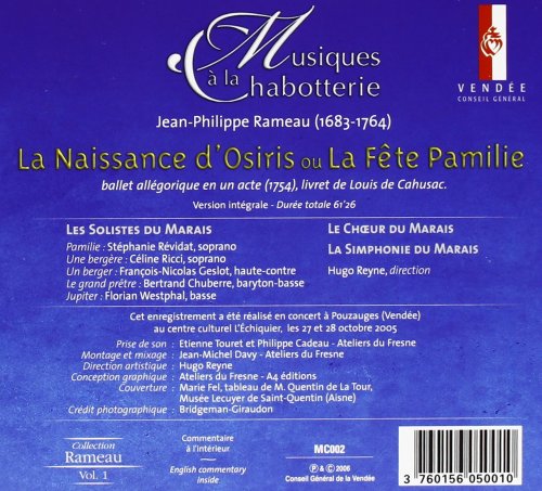 Hugo Reyne & La Simphonie du Marais - Jean-Philippe Rameau: La Naissance d'Osiris (2006)