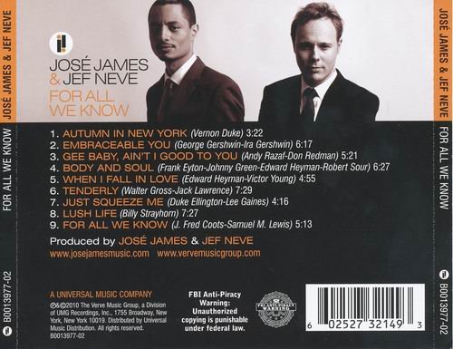 Jose James & Jef Neve - For All We Know (2010) Cd Rip