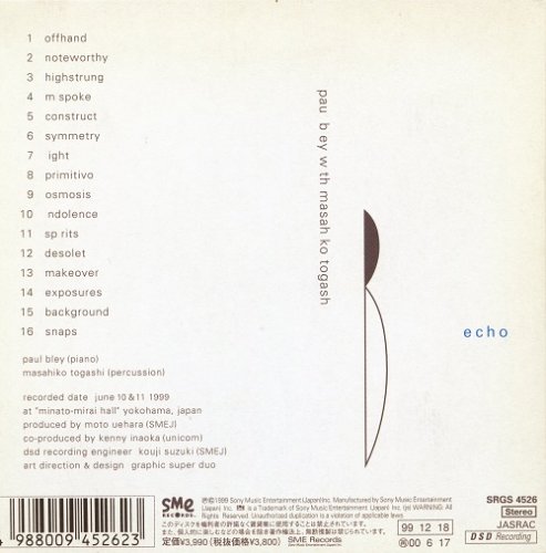 Paul Bley with Masahiko Togashi - Echo (1999) [SACD]