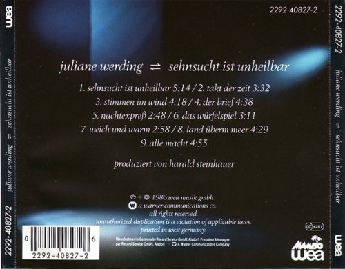 Juliane Werding - Sehnsucht ist unheilbar (1988)