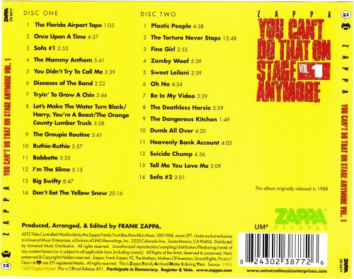 Frank Zappa - You Can't Do That On Stage Anymore Vol. 1 (2012 Remaster)