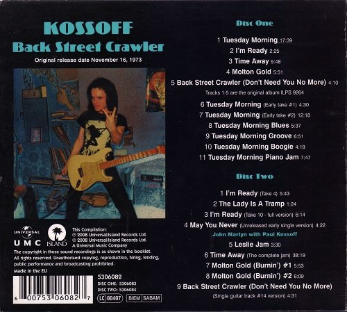 Paul Kossoff - Back Street Crawler (Remastered, Deluxe Edition) (1973/2008)