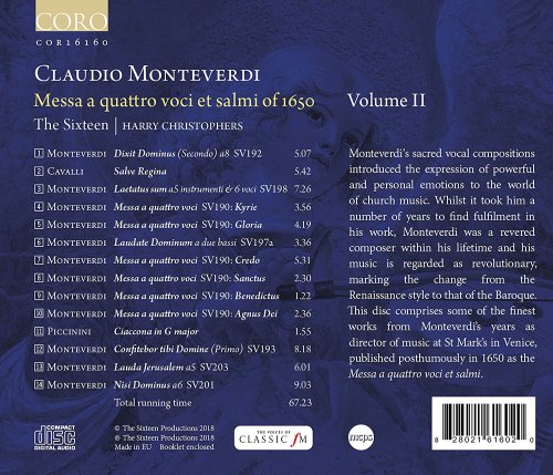 VA - Monteverdi: Messa a quattro voci et salmi of 1650 Volume II (2018)