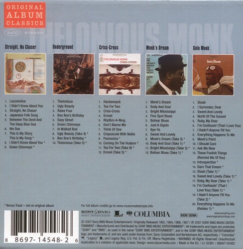 Thelonious Monk  - Original Album Classics (5 CD Boxset) (2007) mp3