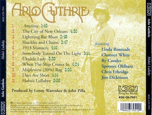 Arlo Guthrie ‎- Hobo's Lullaby (Reissue) (1972/1997) Lossless