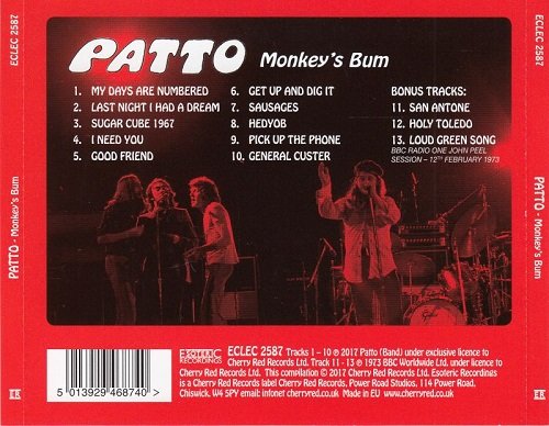 Patto - Monkey's Bum (Remasted, Expanded Edition) (1973/2017)