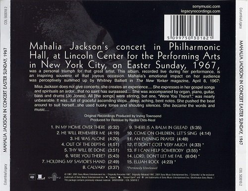 Mahalia Jackson - In Concert, Easter Sunday, 1967 (Reissue) (1967/2001)