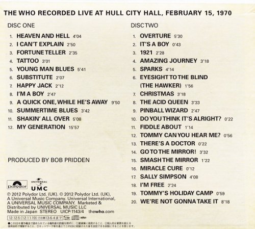 The Who - Live At Hull 1970 (2012) CD Rip