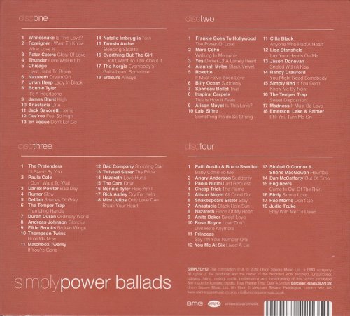 VA - Simply Power Ballads [4CD] (2016) Lossless