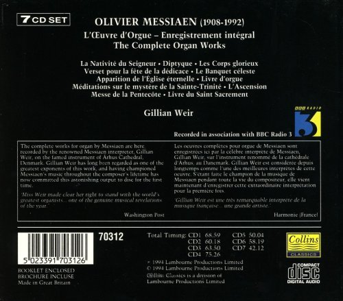 Gillian Weir - Olivier Messiaen: L'Œuvre d'Orgue - Enregistrement intégral - The Complete Organ Works (1994)