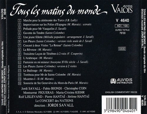 Jordi Savall - Tous Les Matins Du Monde (1991) Lossless