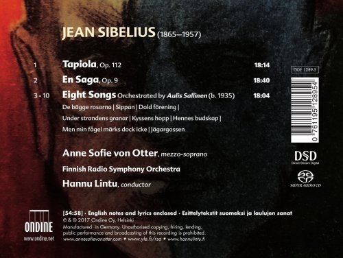 Anne Sofie von Otter, Finnish Radio Symphony Orchestra, Hannu Lintu - Sibelius - Tapiola; En Saga; 8 Songs (2017) [DSD64] ISO + HDTracks
